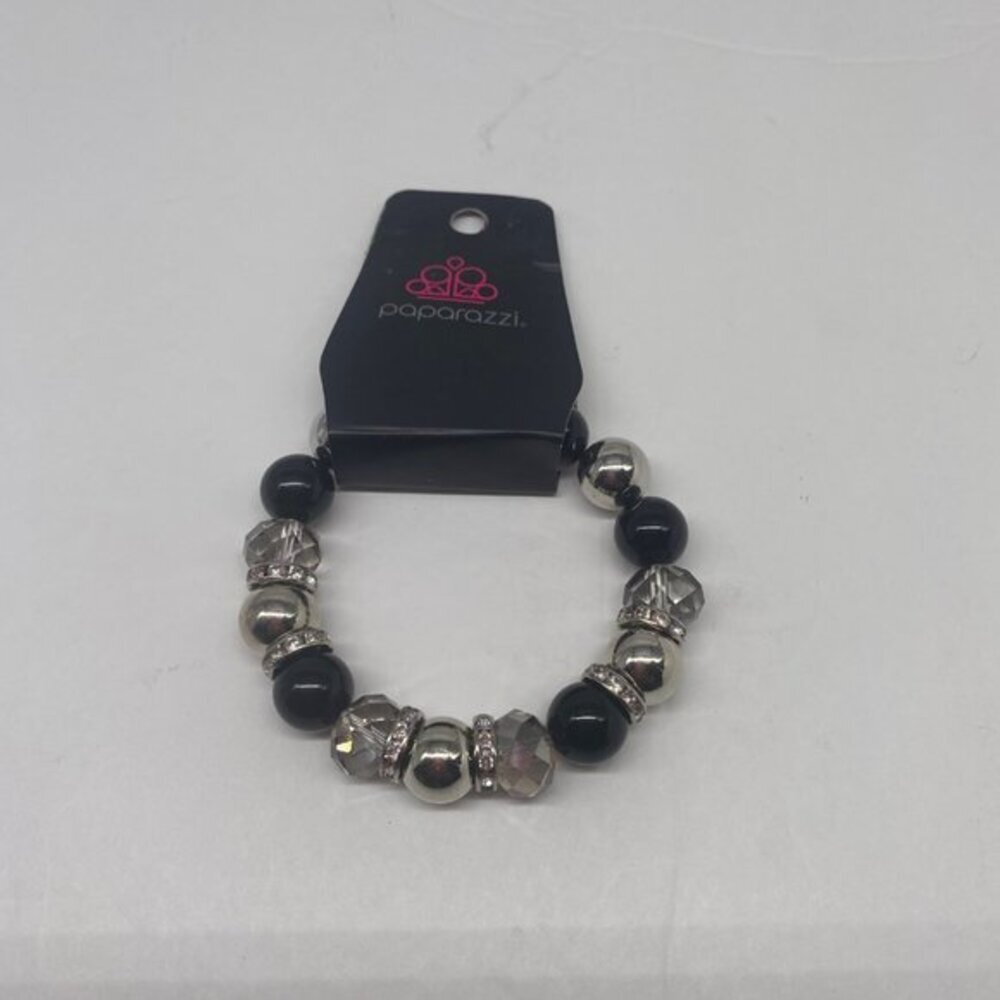 Paparazzi Jewelry Camera Chic Black and Sliver Bracelet‎ Item 54
